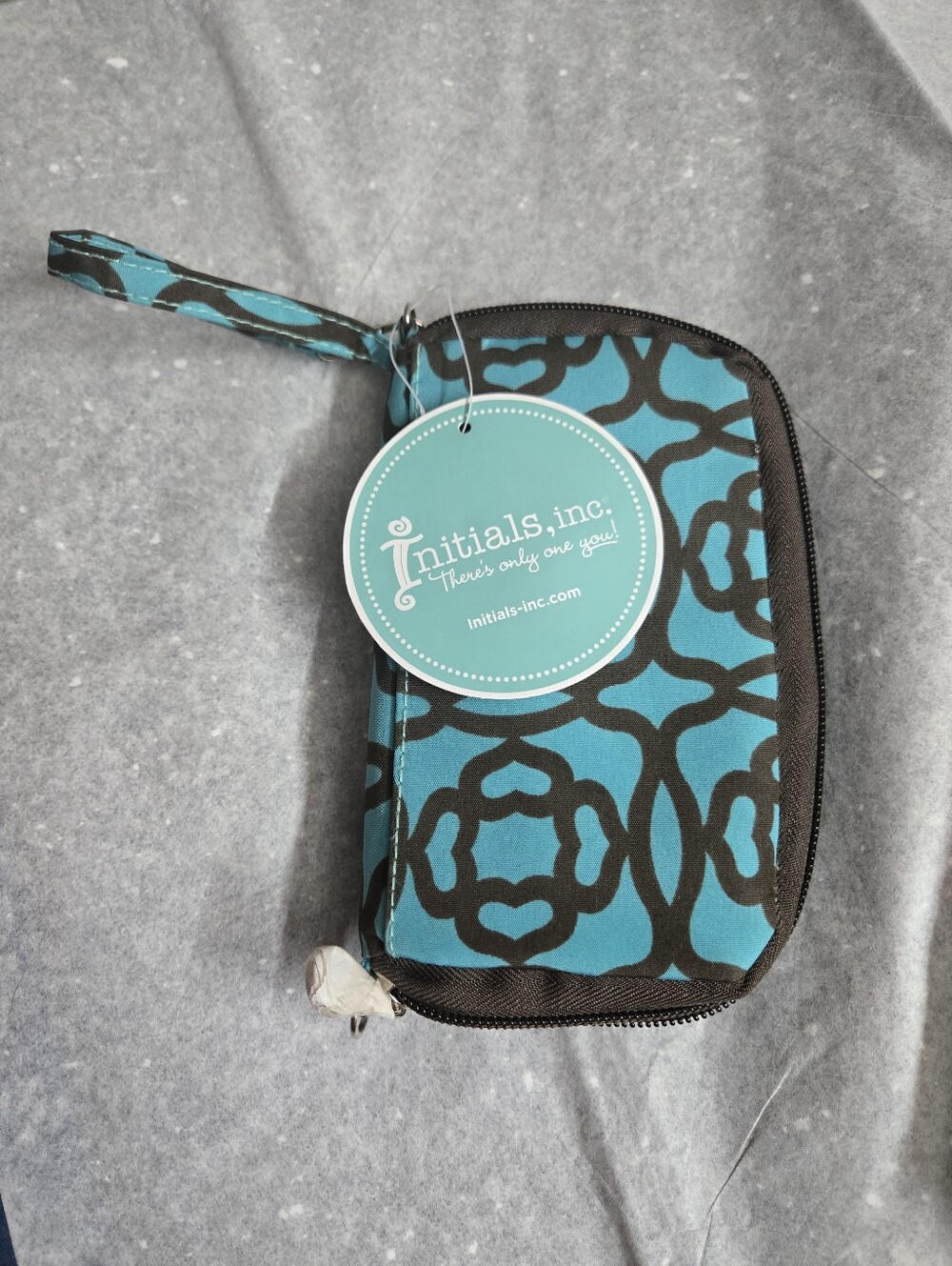 Initials, Inc. Teal & Black Patterned Tech Wallet